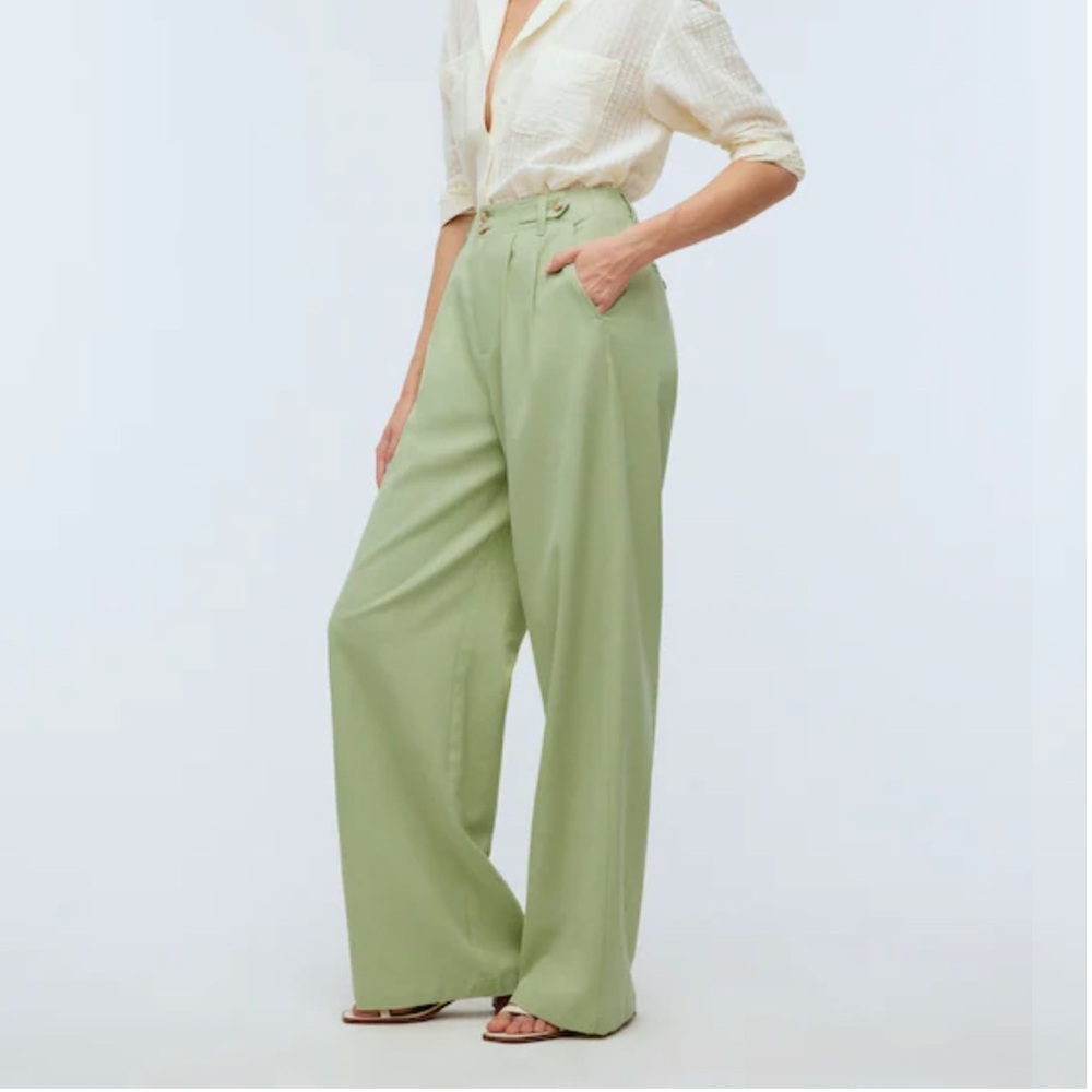 Madewell Women's The Harlow Wide-Leg Pant Pale Lemongrass